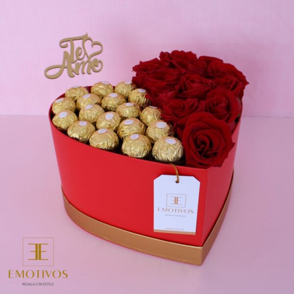 Caja Corazón Rosas y Bombones