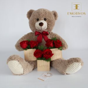 Oso de Peluche y Pack de Rosas